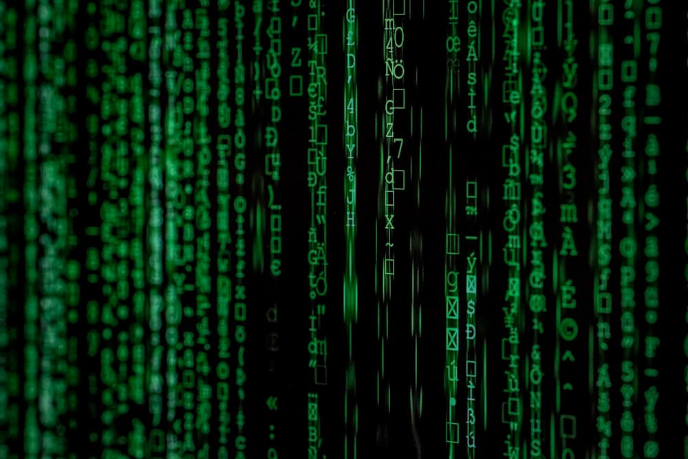 Streams of code representing connected enterprise systems